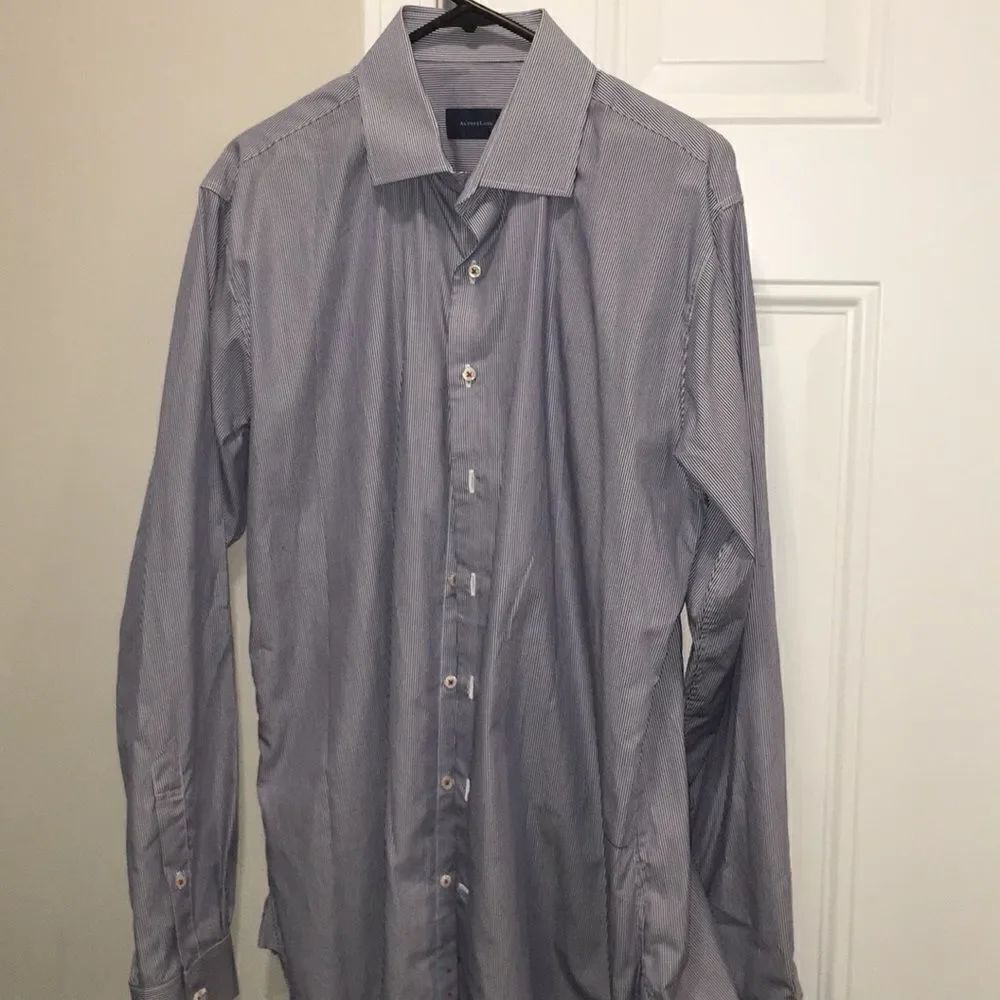 Blue pinstripe Alton Lane Men’s cotton dress shirt
